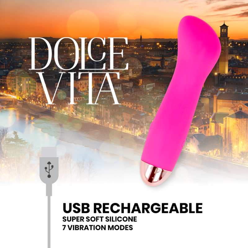 DOLCE VITA - VIBRADOR RECARGABLE ONE ROSE 7 VELOCIDADES