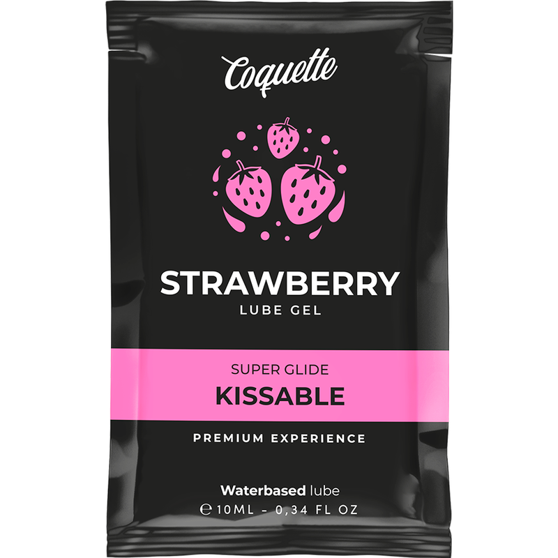 COQUETTE COSMETICS - STRAWBERRY WATER-BASED KISSABLE LUBRICANT 10 ML POUCH