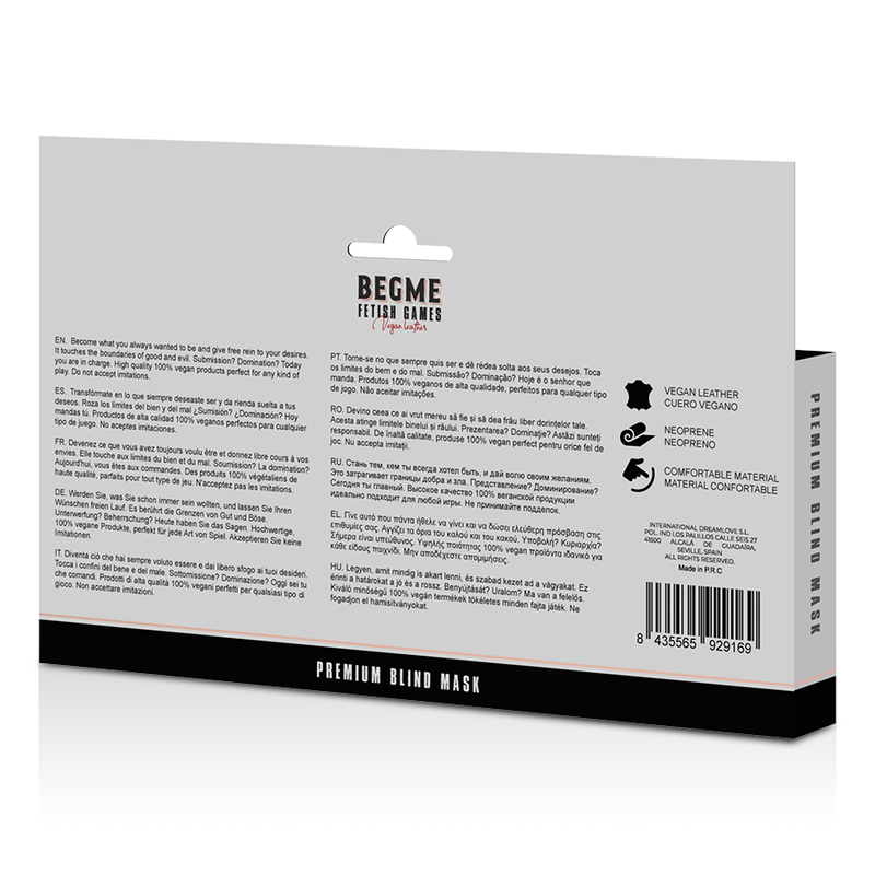 BEGME - MASCHERA DA NOTTE PREMIUM EDIZIONE ROSSA CON RIVESTIMENTO IN NEOPRENE
