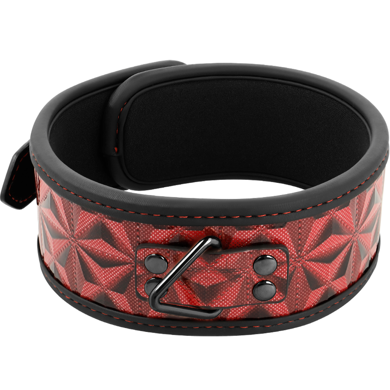 BEGME - COLLARE IN PELLE VEGANA PREMIUM EDIZIONE ROSSA CON FODERA IN NEOPRENE