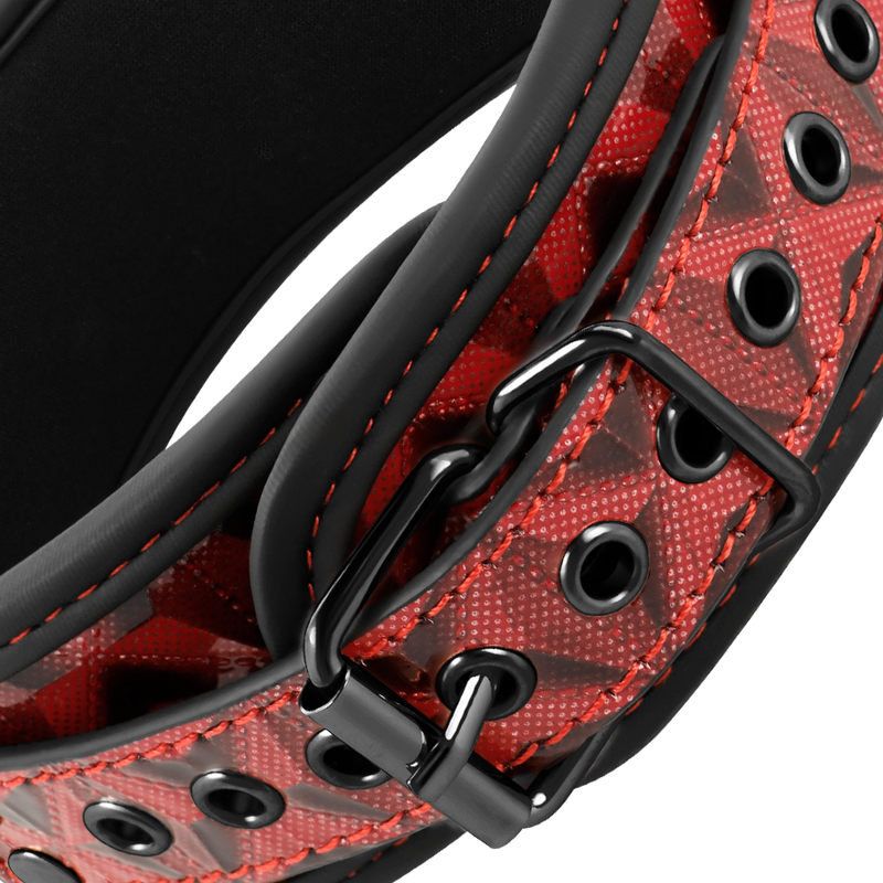 BEGME - COLLARE IN PELLE VEGANA PREMIUM EDIZIONE ROSSA CON FODERA IN NEOPRENE