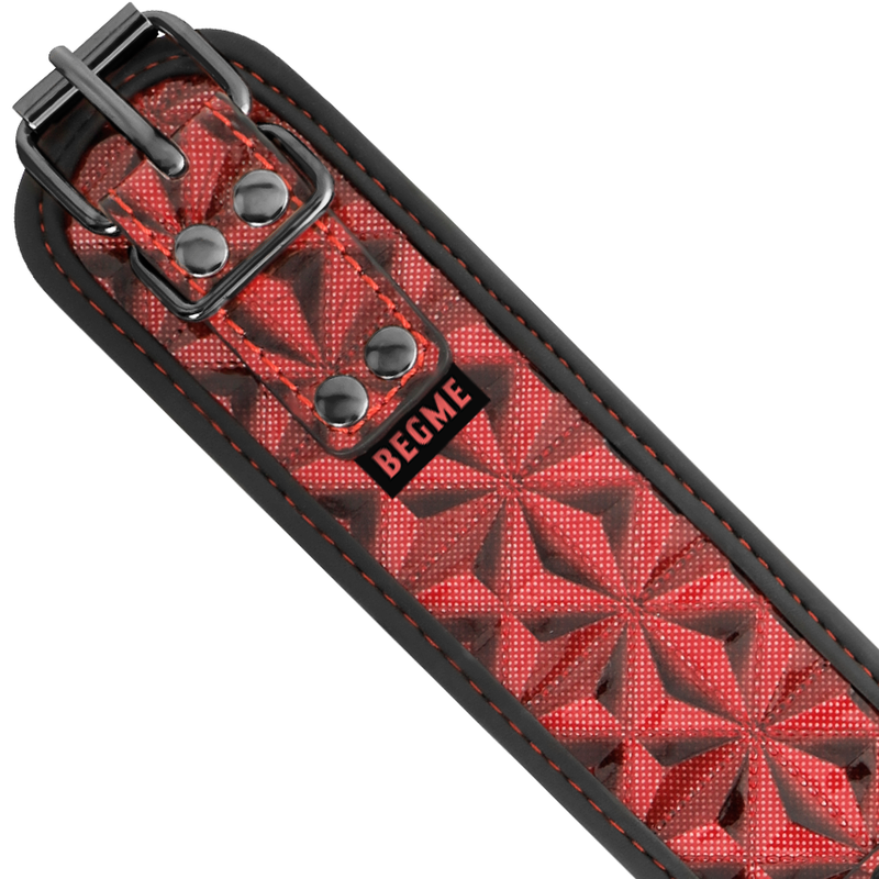 BEGME - COLLARE IN PELLE VEGANA PREMIUM EDIZIONE ROSSA CON FODERA IN NEOPRENE