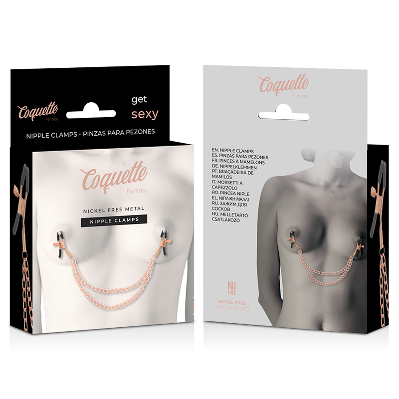 COQUETTE CHIC DESIRE - PINZETTE PER CAPEZZOLI FANTASIA IN METALLO CON CATENELLA
