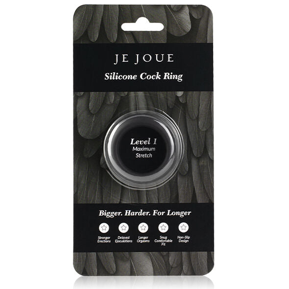 JE JOUE - ANILLO PENEANO DE SILICONA EXTENSIÓN MÁXIMA - NEGRO