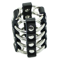 OHMAMA FETISH - PENIS CAGE WITH METAL RINGS AND LEATHER STRAP