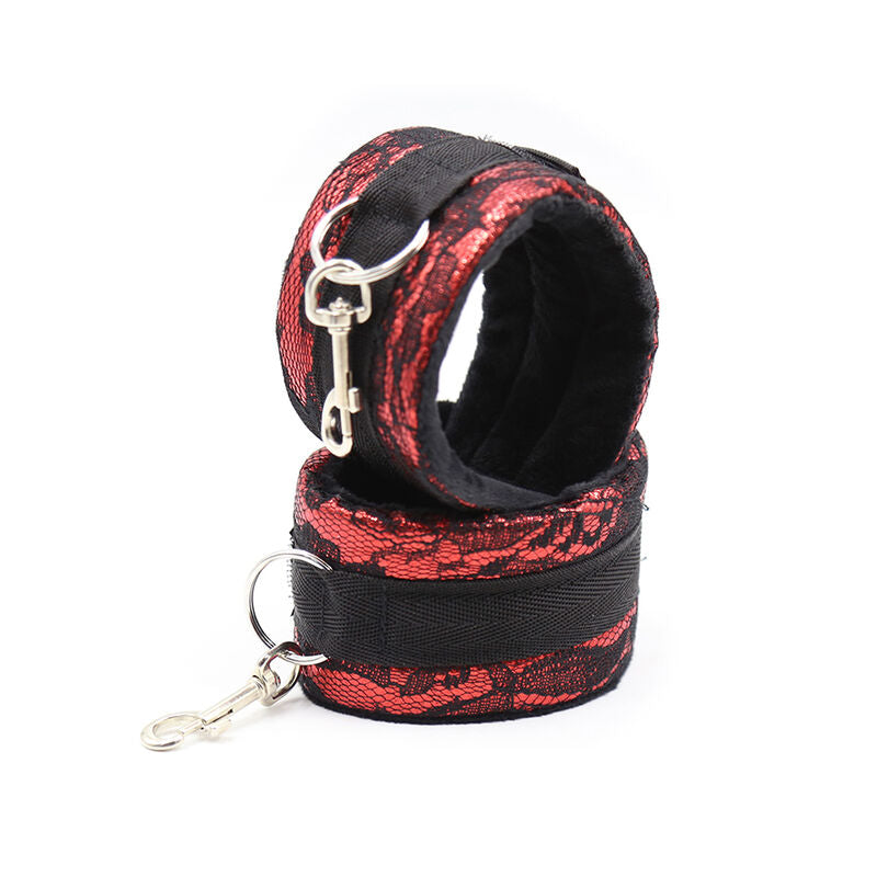 OHMAMA FETISH - VELVET HANDCUFFS WITH NYLON RIBBON