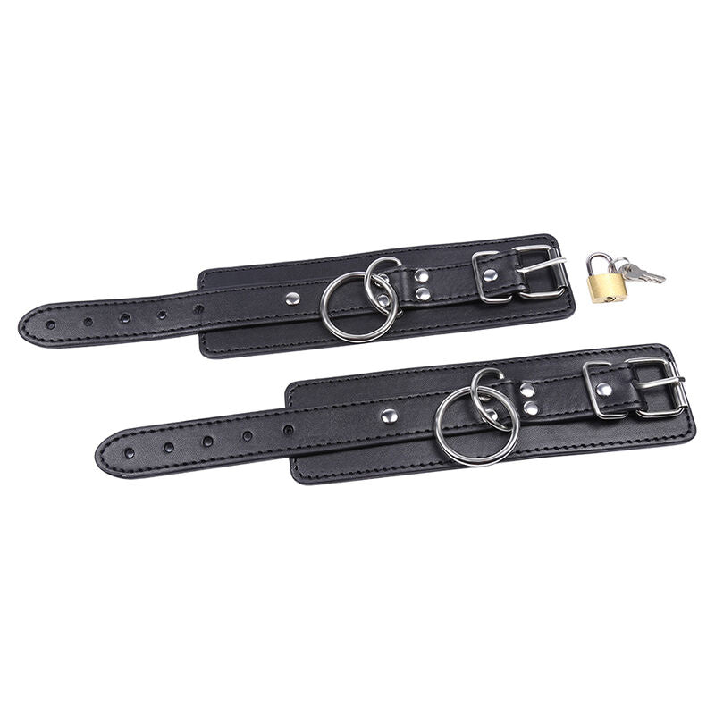 OHMAMA FETISH - CINTURINI DA POLSO CON O-RING E CHIUSURA A CHIAVE