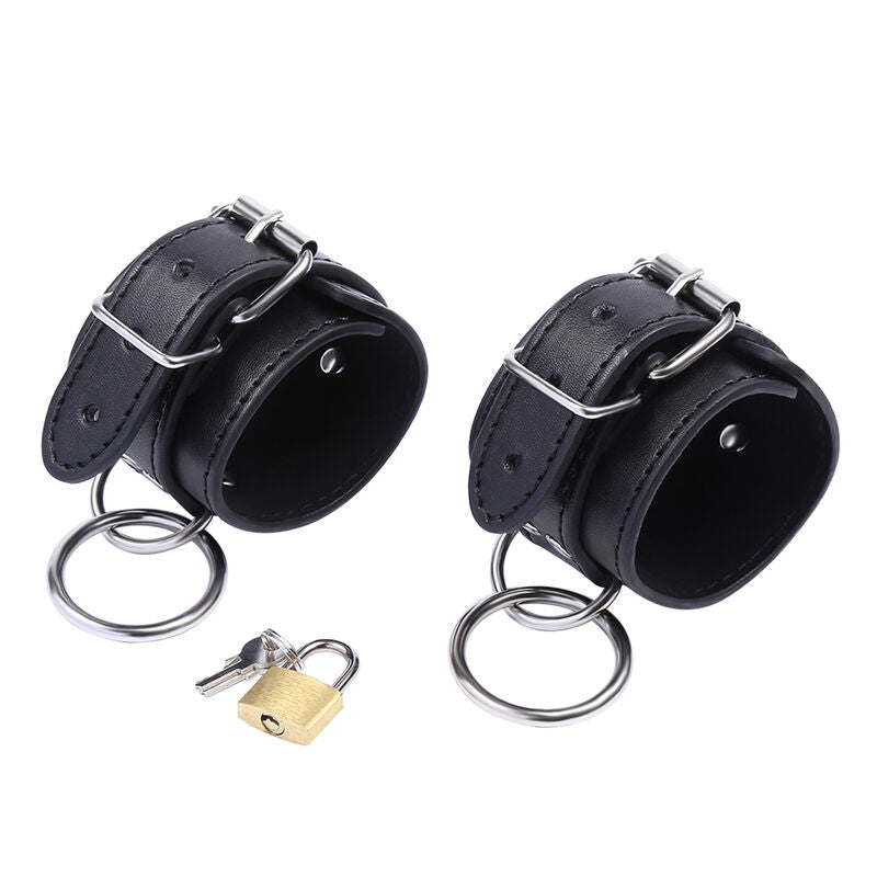 OHMAMA FETISH - CINTURINI DA POLSO CON O-RING E CHIUSURA A CHIAVE