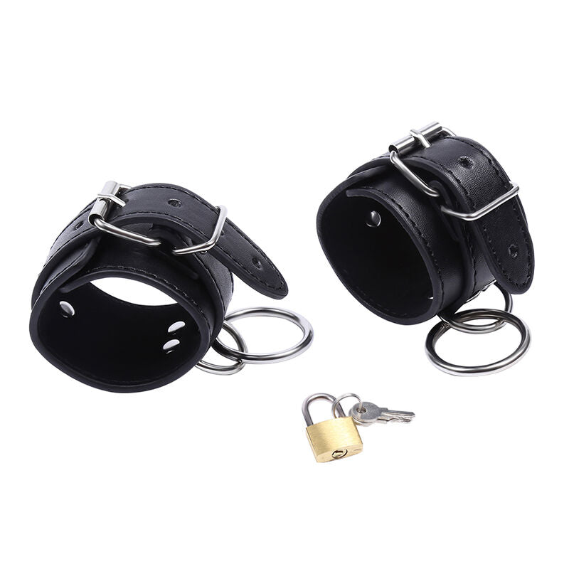OHMAMA FETISH - CINTURINI DA POLSO CON O-RING E CHIUSURA A CHIAVE