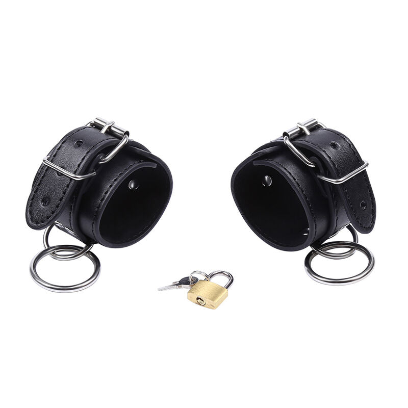 OHMAMA FETISH - CINTURINI DA POLSO CON O-RING E CHIUSURA A CHIAVE