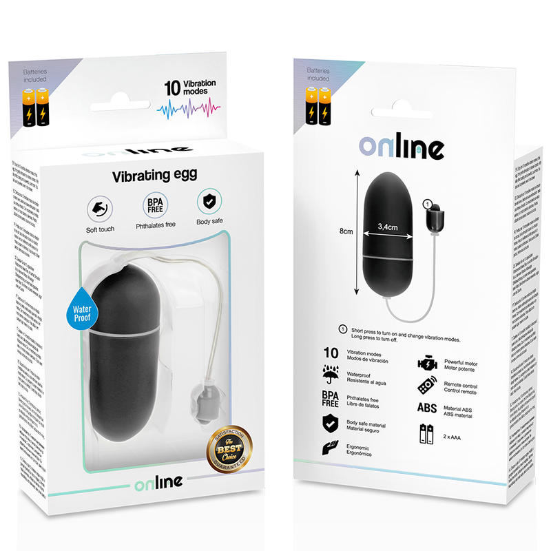 ONLINE - WATERPROOF BLACK VIBRATING EGG