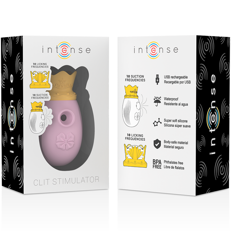 INTENSE - CLITORAL STIMULATOR 10 SUCTION AND LICKING MODES - PINK