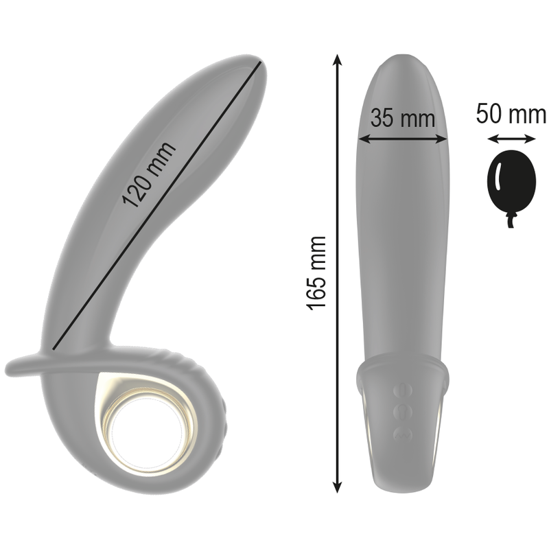 IBIZA - VIBRADOR ANAL/VAGINAL HINCHABLE POTENTE CON MANDO A DISTANCIA