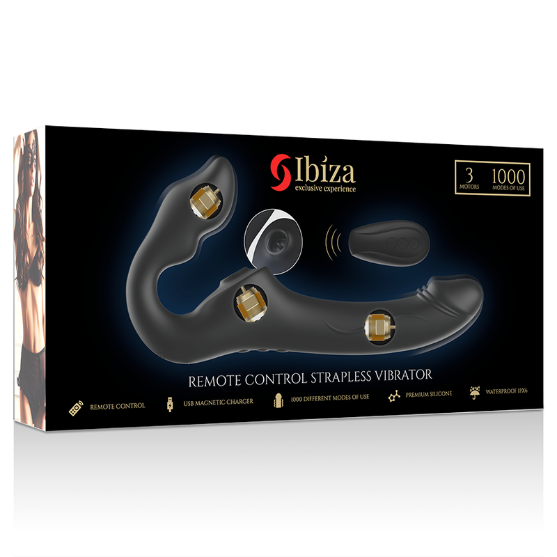 IBIZA - STRAPLESS VIBRATOR REMOTE CONTROL 3 MOTORS 1000 COMBINATIONS.
