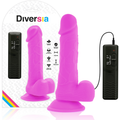 DIVERSIA - DILDO VIBRANTE FLESSIBILE VIOLA 20,5 CM -Ø- 4,2 CM