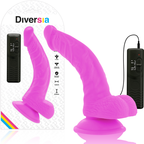 DIVERSIA - FLEXIBLE PURPLE VIBRATING DILDO 21.5 CM -O- 4.5 CM