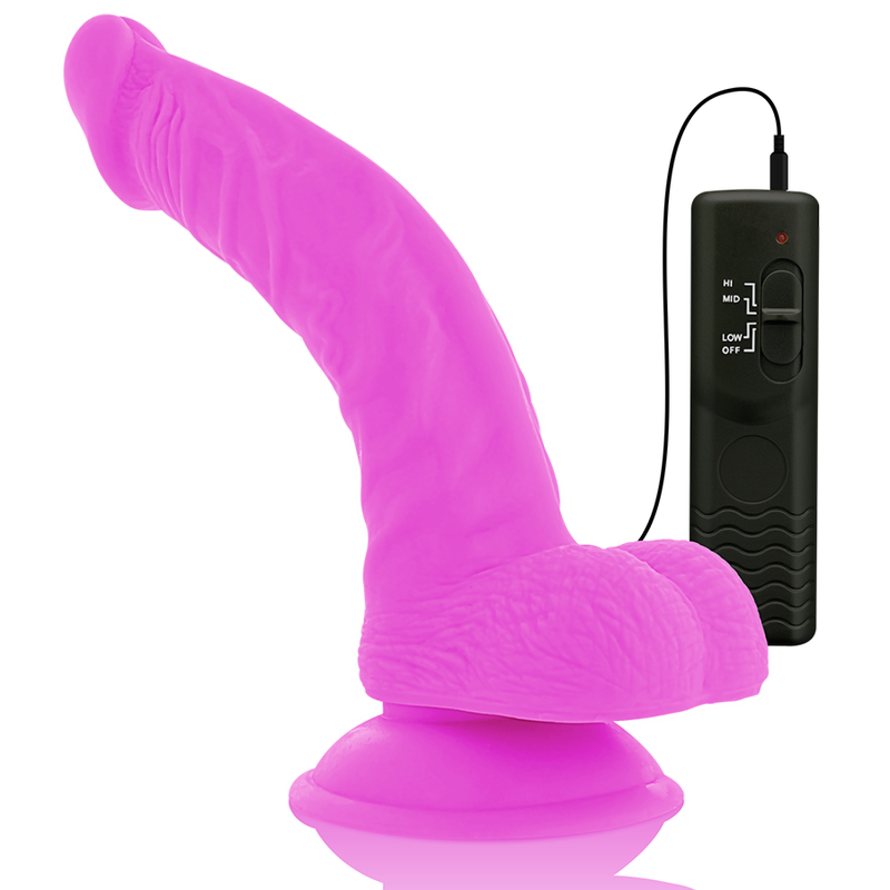 DIVERSIA - FLEXIBLE PURPLE VIBRATING DILDO 21.5 CM -O- 4.5 CM