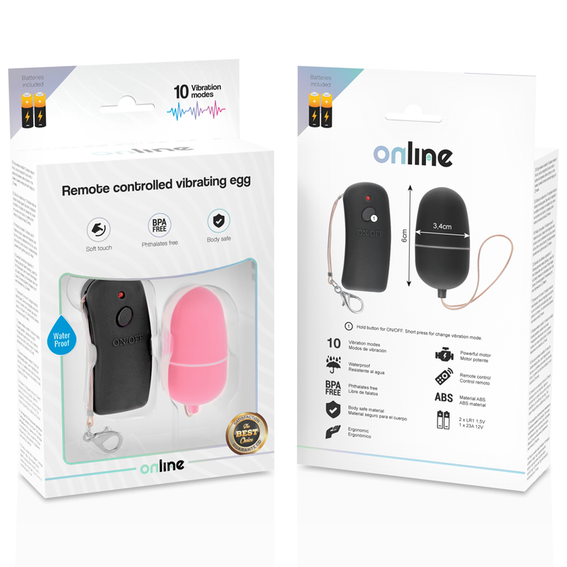 ONLINE - VIBRATING EGG WITH PINK REMOTE