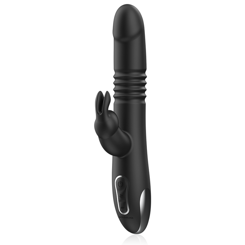 BLACK&SILVER - VIBRATORE KENJI RABBIT UP & DOWN + TELECOMANDO WATCHME