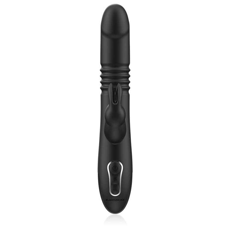 BLACK&SILVER - VIBRATORE KENJI RABBIT UP & DOWN + TELECOMANDO WATCHME