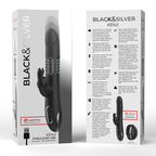 BLACK&SILVER - VIBRATORE KENJI RABBIT UP & DOWN + TELECOMANDO WATCHME