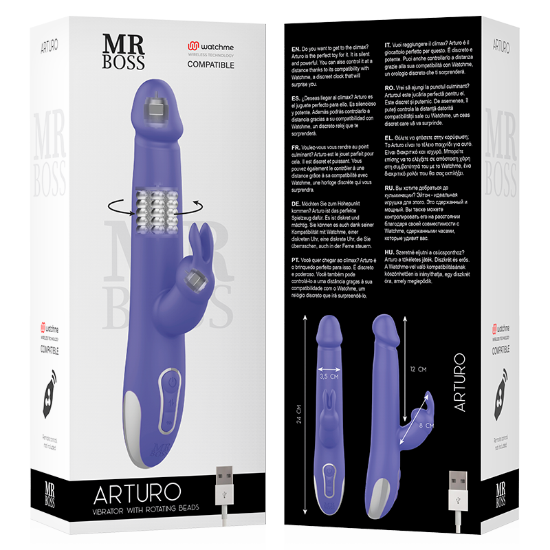 MR BOSS - ARTURO VIBROMASSAGGIATORE ROTANTE + TELECOMANDO WATCHME