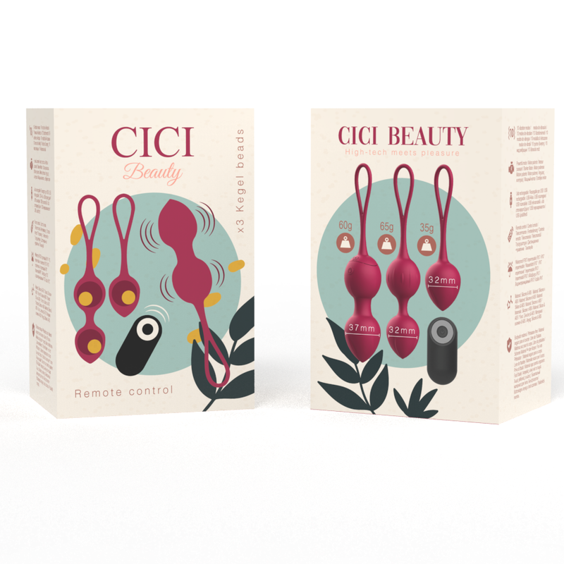 CICI BEAUTY - SET DI 3 PERLE DI KEGEL VIBRANTI IN SILICONE PREMIUM CON TELECOMANDO