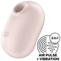 SATISFYER - STIMOLATORE E VIBRATORE DOPPIO AIR PULSE PRO TO GO 2 BEIGE
