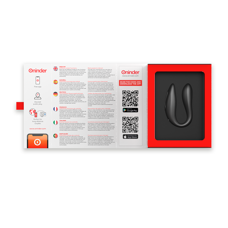 ONINDER - LISBOA G-SPOT & STIMOLATORE CLITORIDEO NERO - APPLICAZIONE GRATUITA