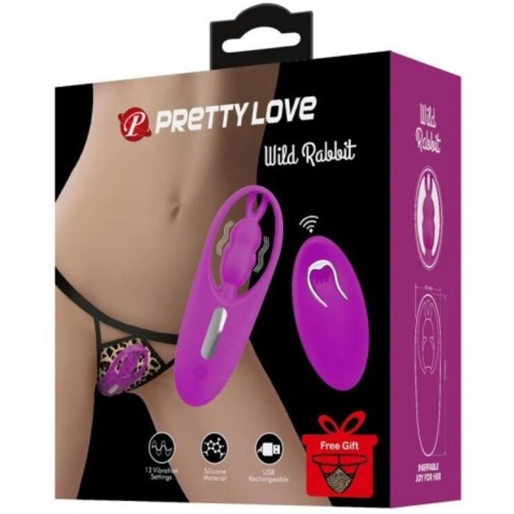 PRETTY LOVE - WILD RABBIT STIMOLATORE PER MUTANDINE CON TELECOMANDO LILLA