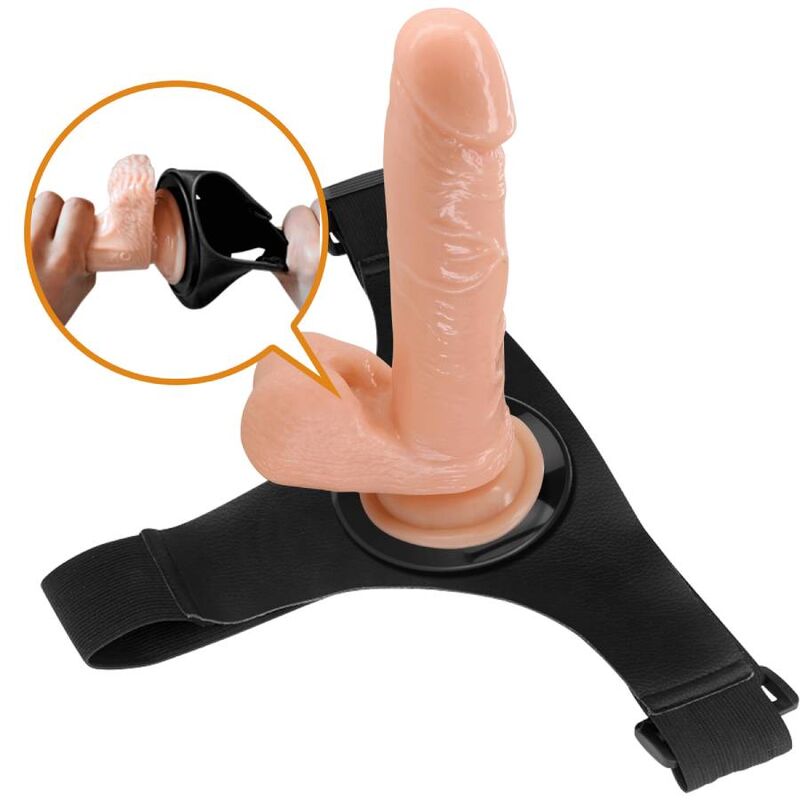PRETTY LOVE - HARNESS SLIPS HARNAIS UNIVERSEL AVEC DILDO TOM 20 CM NATUREL