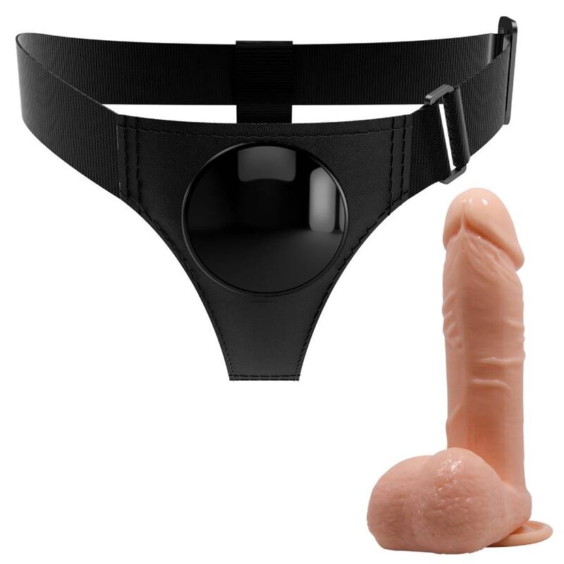 PRETTY LOVE - HARNESS SLIPS HARNAIS UNIVERSEL AVEC DILDO TOM 20 CM NATUREL