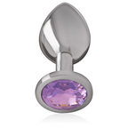 INTENSE - PLUG ANAL DE METAL ALUMINIO CON CRISTAL VIOLETA TAMAÑO S