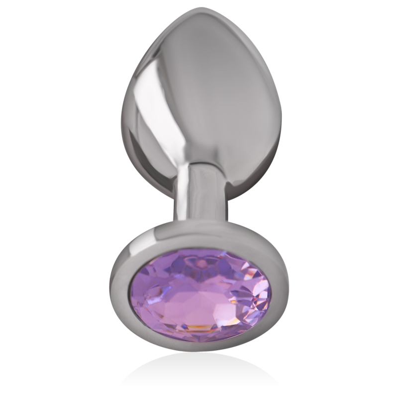 INTENSE - PLUG ANAL DE METAL ALUMINIO CON CRISTAL VIOLETA TAMAÑO S