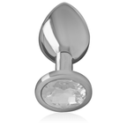 INTENSE - ANAL PLUG IN ALLUMINIO CON CRISTALLO ARGENTO TAGLIA L