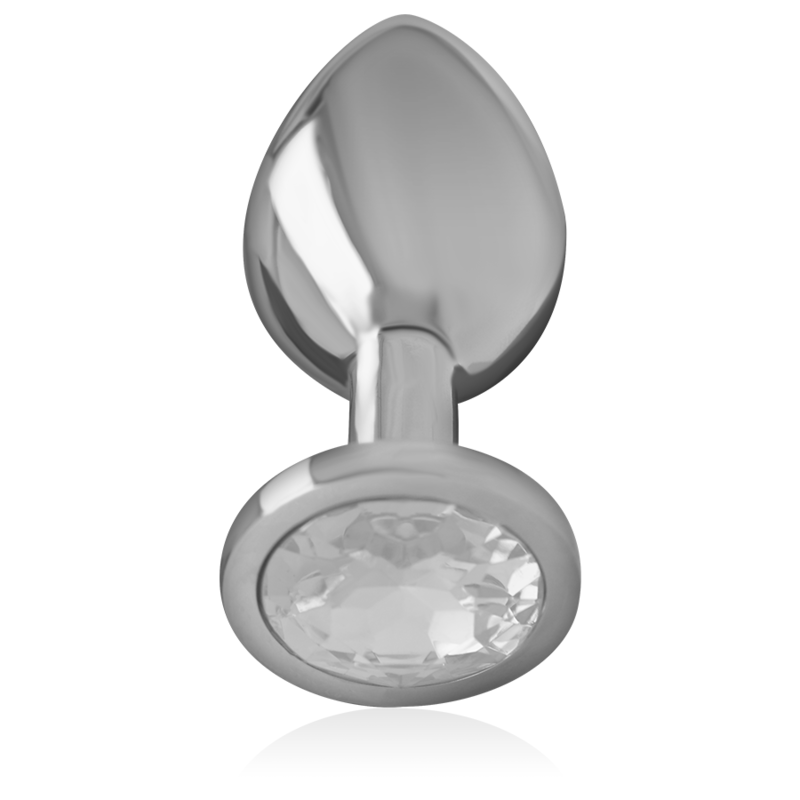 INTENSE - ANAL PLUG IN ALLUMINIO CON CRISTALLO ARGENTO TAGLIA L