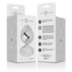 INTENSE - ANAL PLUG IN ALLUMINIO CON CRISTALLO ARGENTO TAGLIA L