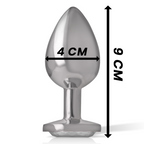 INTENSE - ANAL PLUG IN ALLUMINIO CON CRISTALLO ARGENTO TAGLIA L