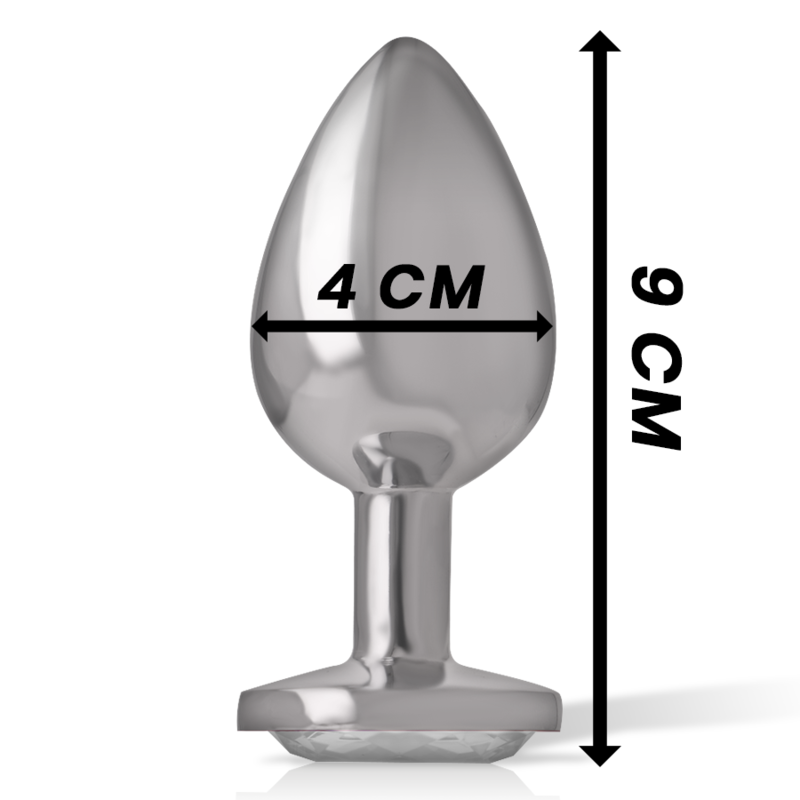 INTENSE - ANAL PLUG IN ALLUMINIO CON CRISTALLO ARGENTO TAGLIA L