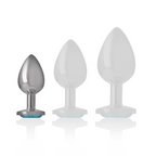 INTENSE - ANAL PLUG IN ALLUMINIO CON CRISTALLO BLU TAGLIA S