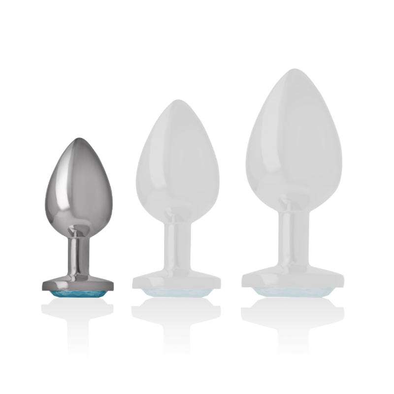 INTENSE - ANAL PLUG IN ALLUMINIO CON CRISTALLO BLU TAGLIA S