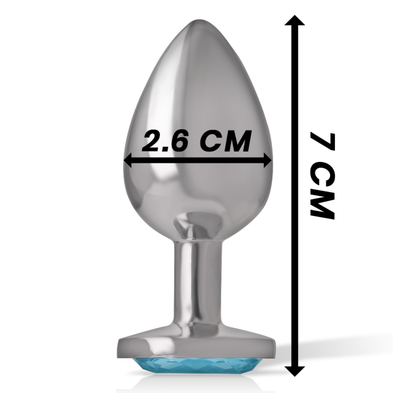 INTENSE - ANAL PLUG IN ALLUMINIO CON CRISTALLO BLU TAGLIA S