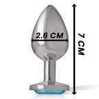 INTENSE - ANAL PLUG IN ALLUMINIO CON CRISTALLO BLU TAGLIA S