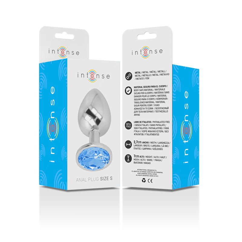 INTENSE - ANAL PLUG IN ALLUMINIO CON CRISTALLO BLU TAGLIA S
