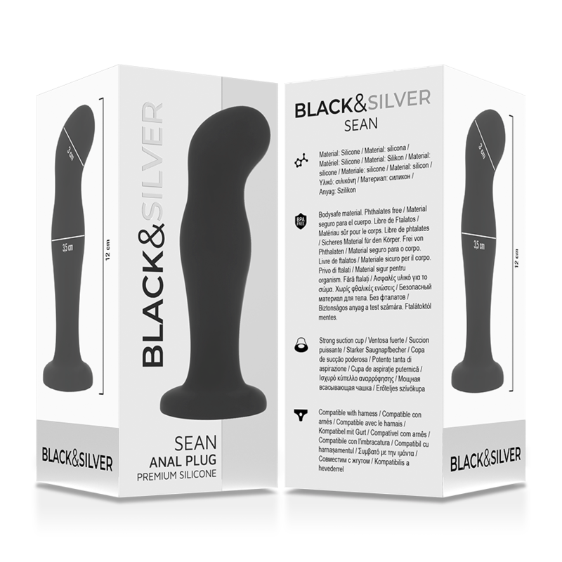 BLACK&SILVER - SEAN PREMIUM BLACK SILICONE ANAL PLUG