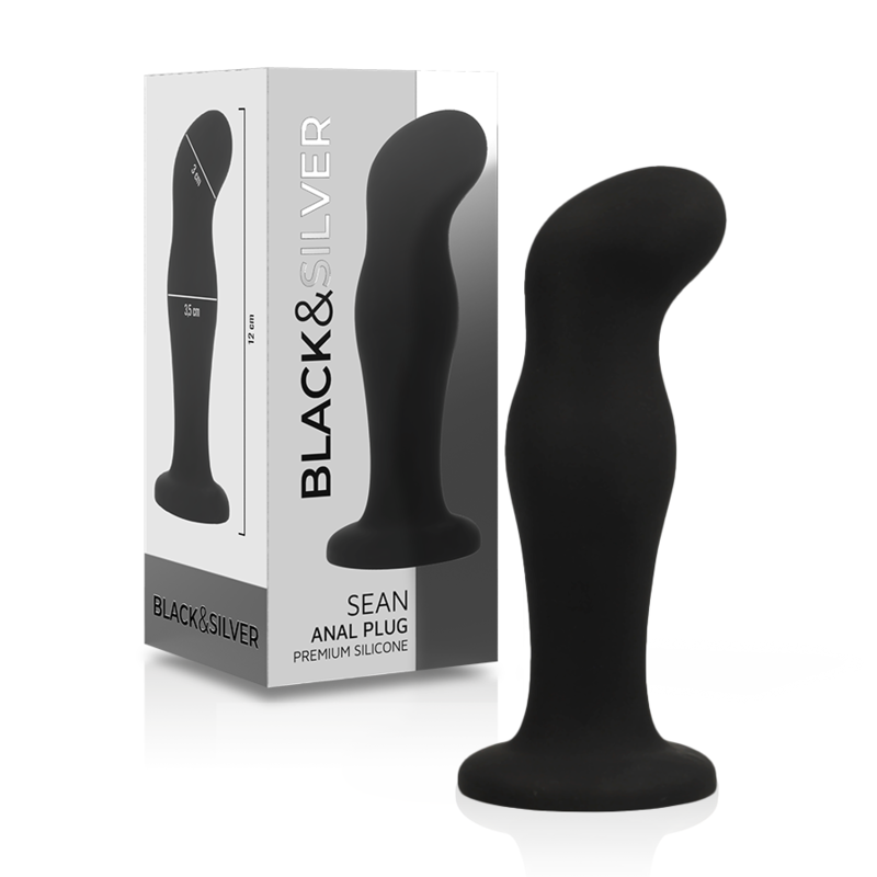 BLACK&SILVER - SEAN PREMIUM BLACK SILICONE ANAL PLUG
