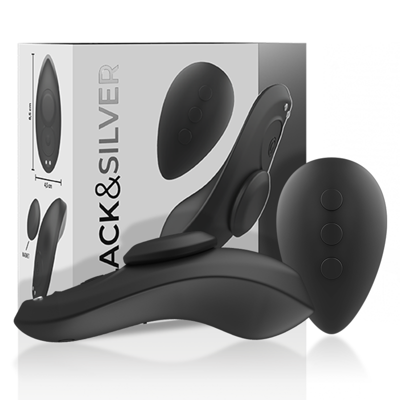 BLACK&SILVER - MUTANDINE VIBRANTI RICARICABILI IN SILICONE PRESTON NERE