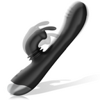 BLACK&SILVER - DJ. STIMOLATORE A CONIGLIETTO RICARICABILE IN SILICONE ADAM NERO