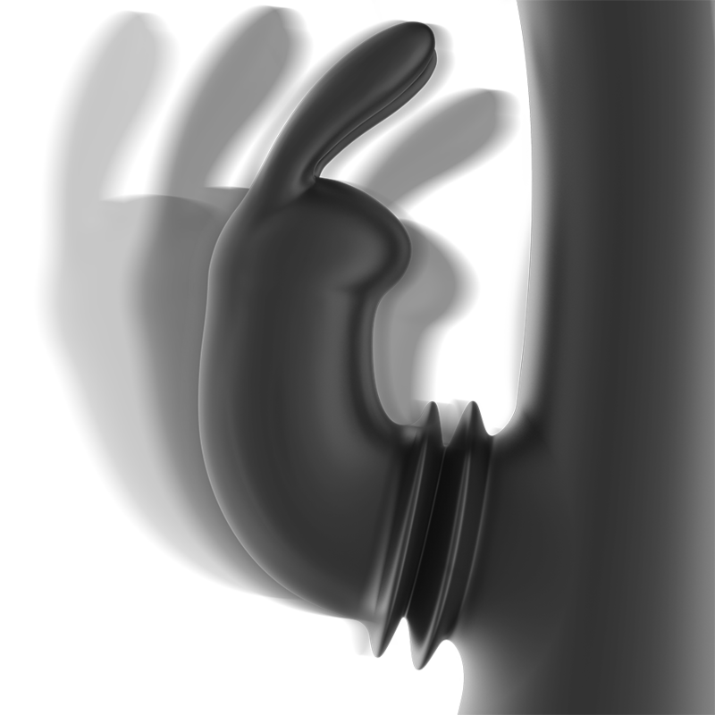 BLACK&SILVER - DJ. STIMOLATORE A CONIGLIETTO RICARICABILE IN SILICONE ADAM NERO