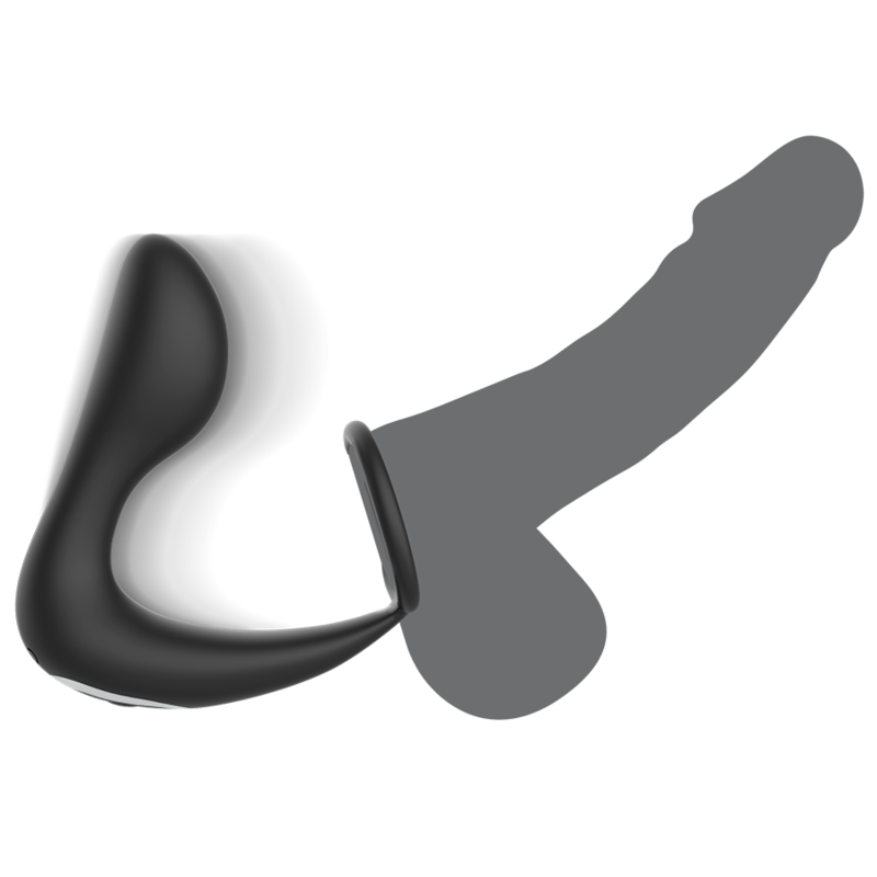 BLACK&SILVER - RECHARGEABLE BLACK SILICONE REMOTE CONTROL ANAL MASSAGER